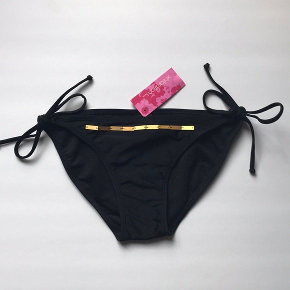 Xhilaration Swim Swim Black Tie Bottoms Wgold Detail Nwt Poshmark